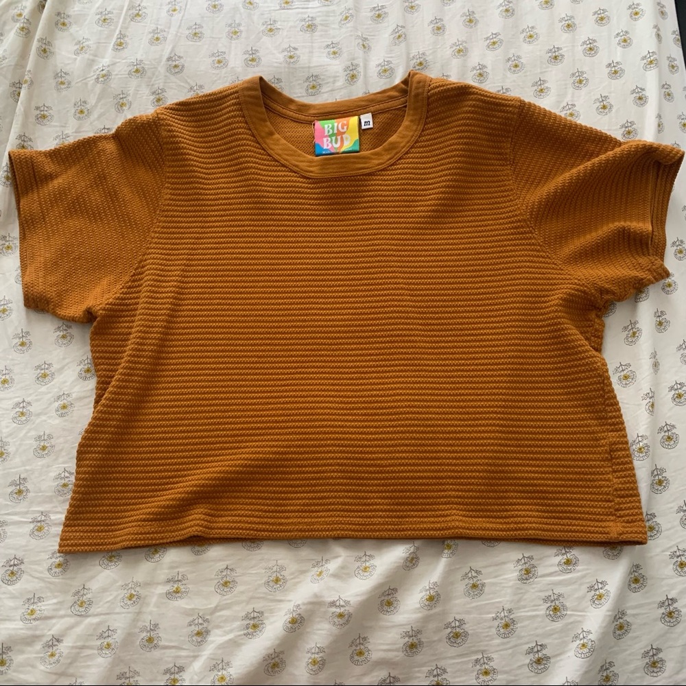 Big Bud Press Honeycomb Waffle Tee - Spicy Mustard